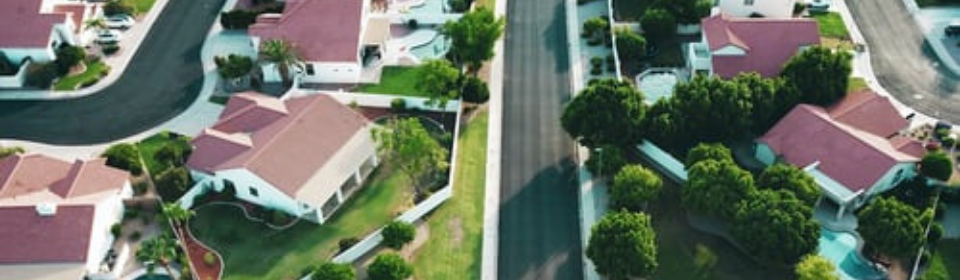 Aerial view of a suburb