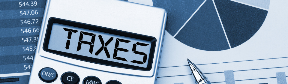 a calculator that says taxes on it