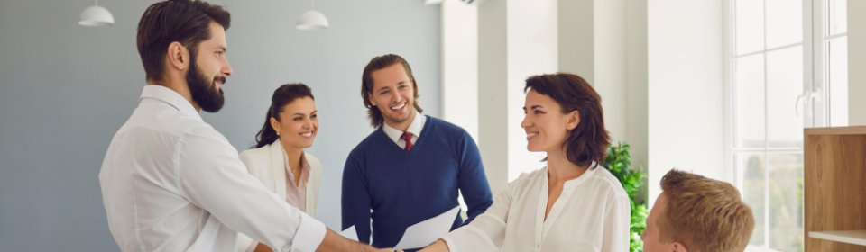 a group of investors talking