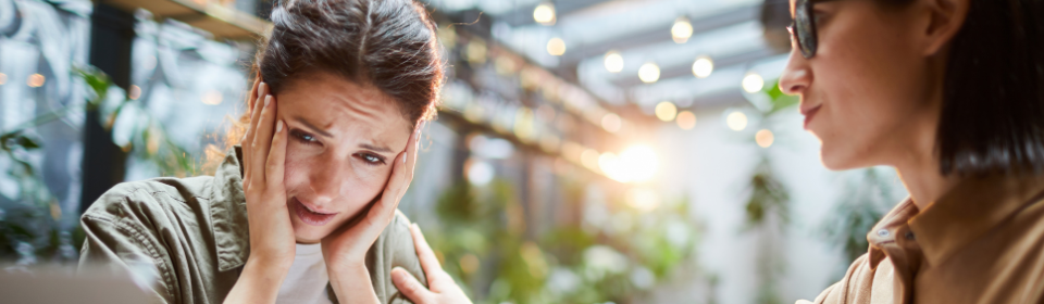 woman sad from losing money