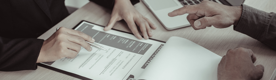 asset manager reviewing paperwork