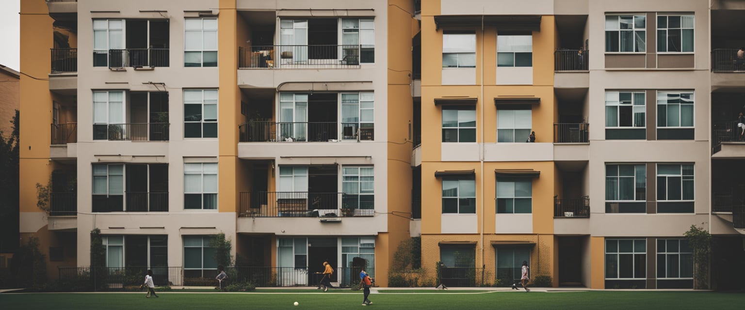 4 story apartment building