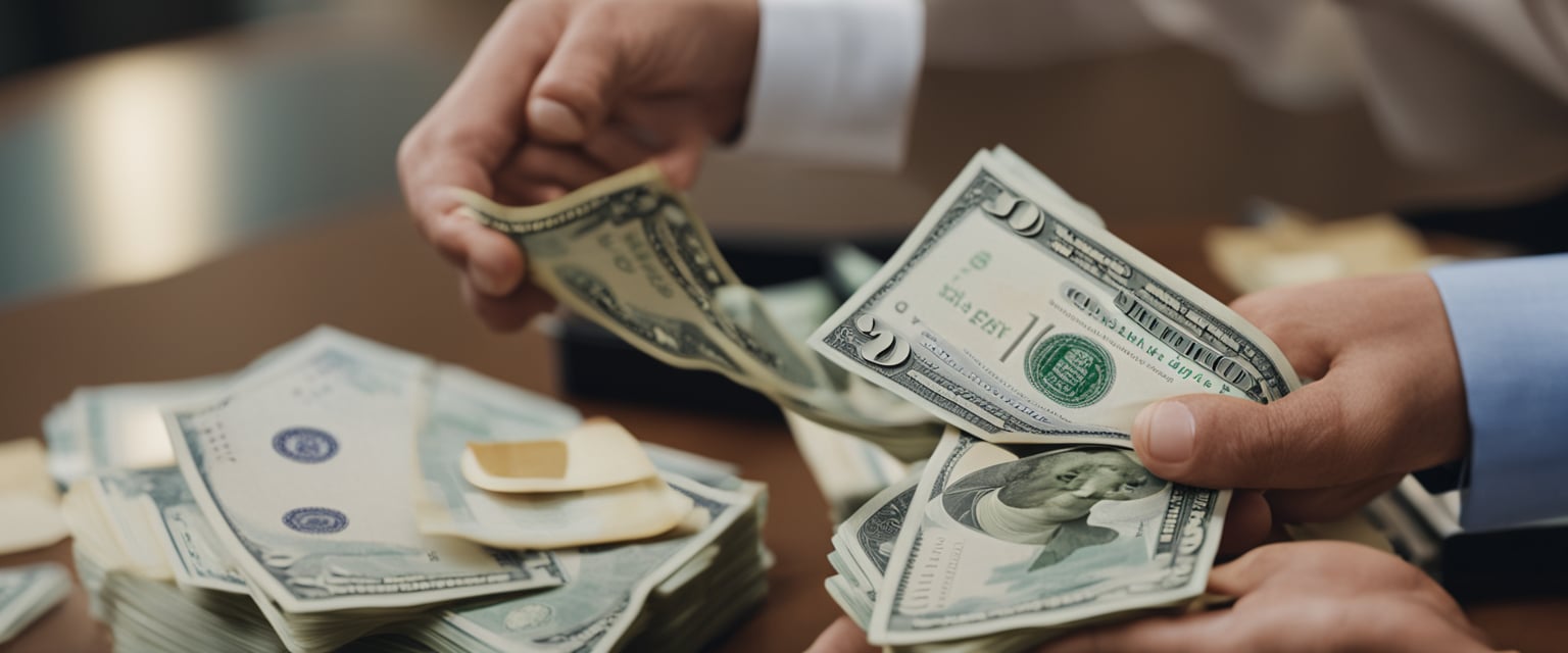 handing out cash