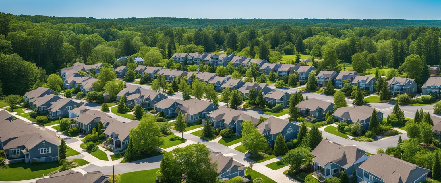 neighborhood of houses