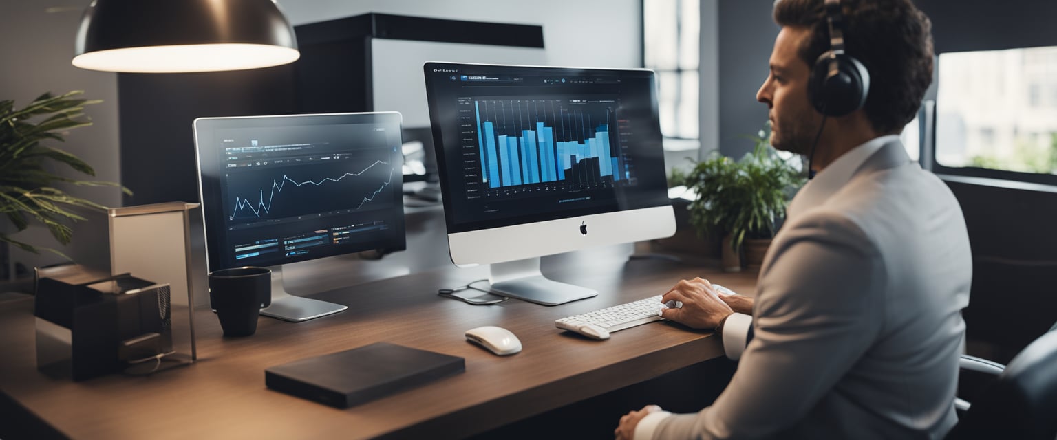 real estate principal working on computer